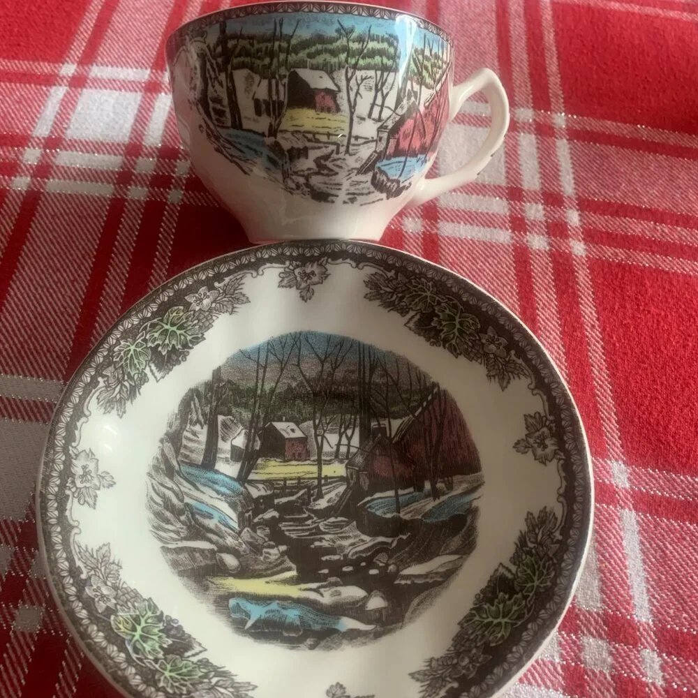 Johnson Bros FRIENDLY VILLAGE Flat Cup & Saucer